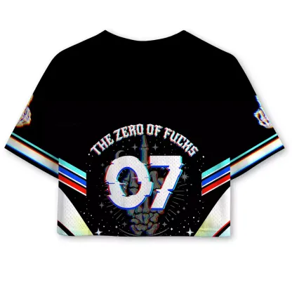 Soulisfree The Zero Of Fucks  Cropped Mesh Jersey