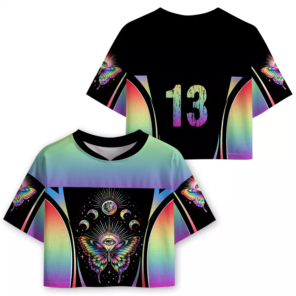 Soulisfree Eyes Open, Soul Unfolding  Cropped Mesh Jersey