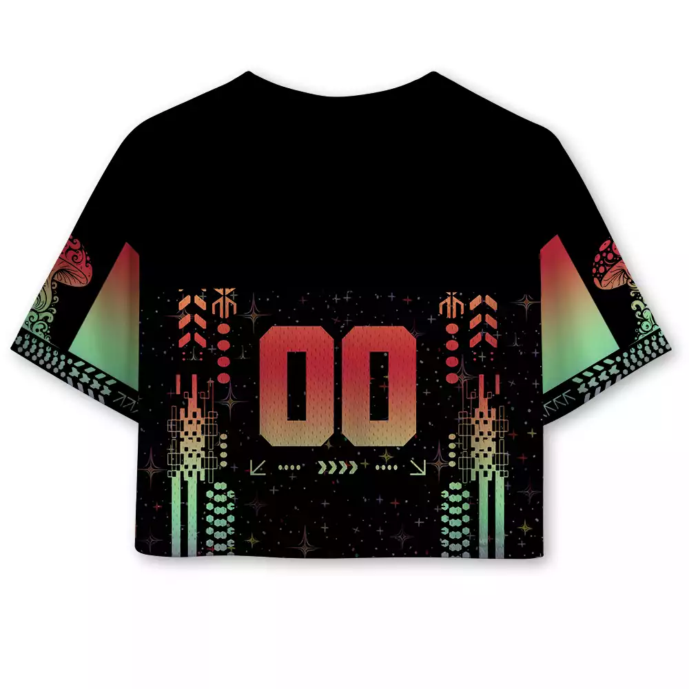 Soulisfree Radiant Spore Abstract Aura Cropped Mesh Jersey