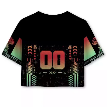 Soulisfree Radiant Spore Abstract Aura Cropped Mesh Jersey