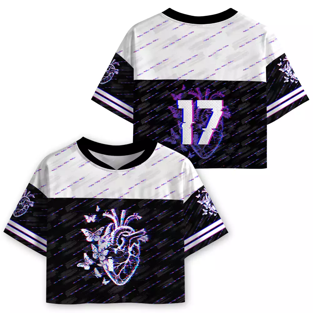 Soulisfree Broken Signal Soul Cropped Mesh Jersey