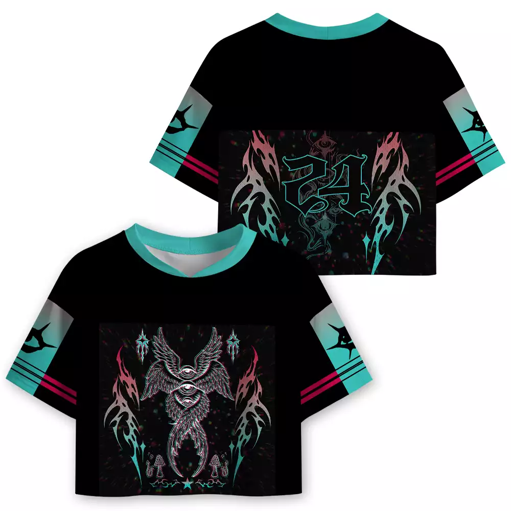 Soulisfree Tri-Eye Serpent Psychedelic Oracle Cropped Mesh Jersey