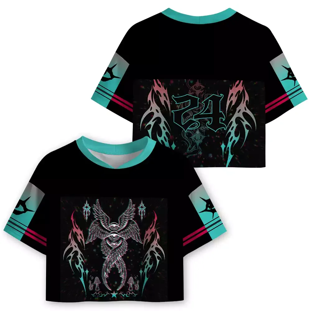 Soulisfree Tri-Eye Serpent Psychedelic Oracle Cropped Mesh Jersey