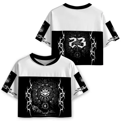 Soulisfree Celestial Gaze Cosmic Oracle  Cropped Mesh Jersey