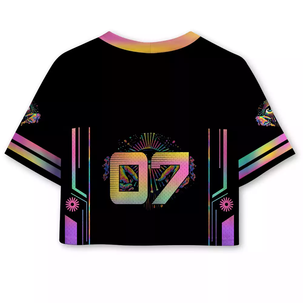 Soulisfree Psychedelic Mind Garden  Cropped Mesh Jersey