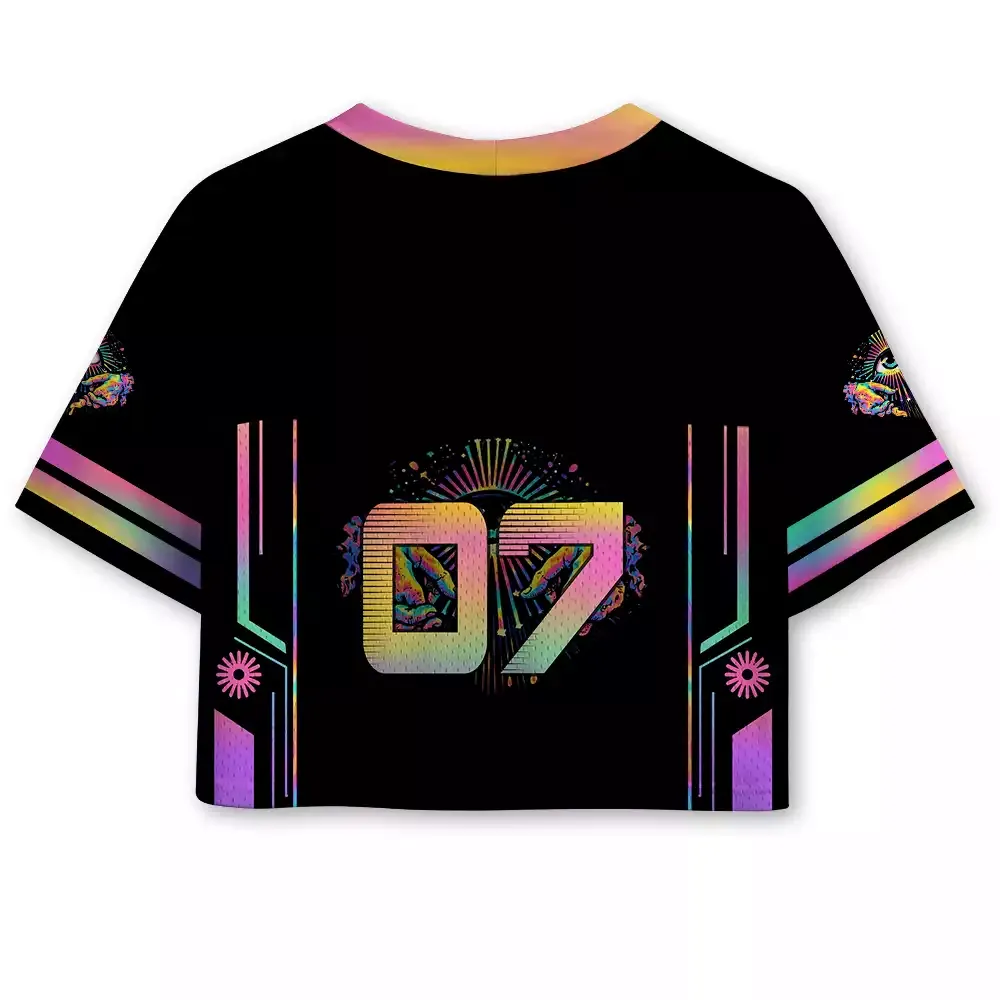 Soulisfree Psychedelic Mind Garden  Cropped Mesh Jersey