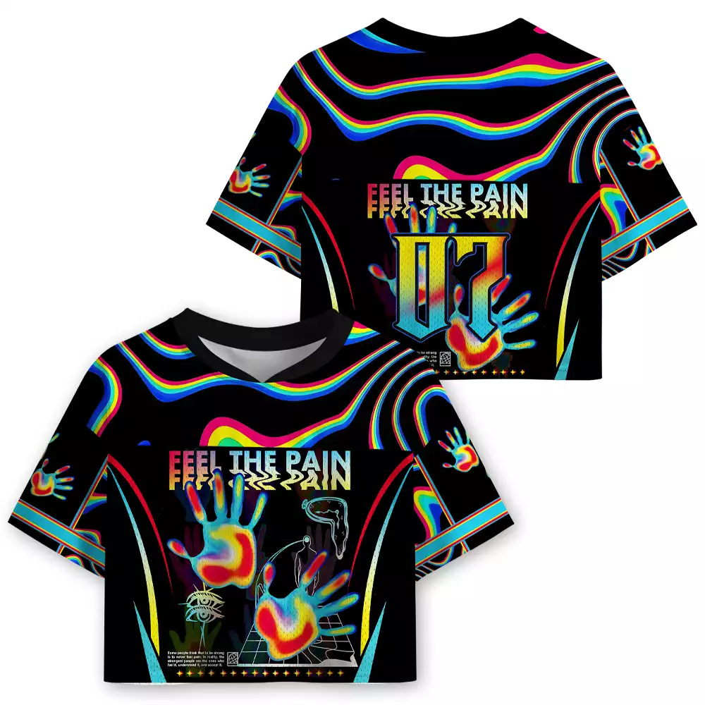 Soulisfree FEEL THE PAIN —Energy Transfer Cropped Mesh Jersey