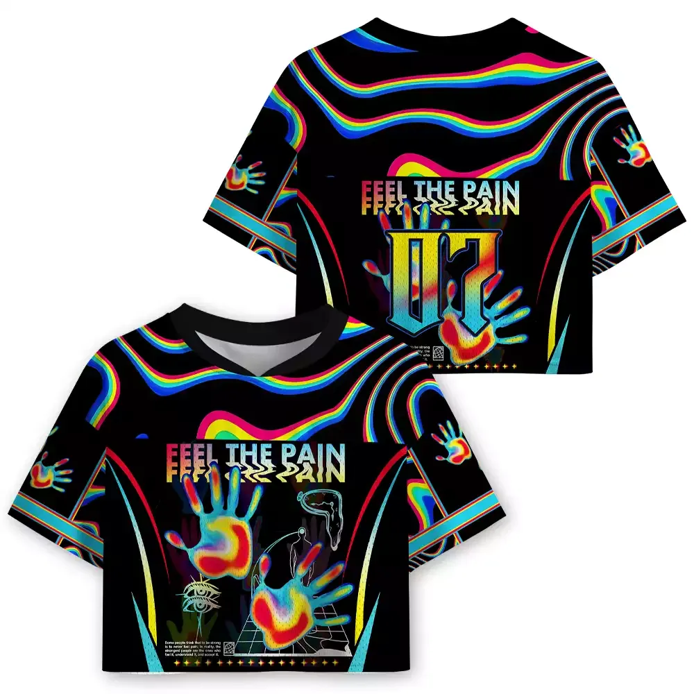 Soulisfree FEEL THE PAIN —Energy Transfer Cropped Mesh Jersey