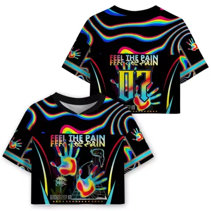 Soulisfree FEEL THE PAIN —Energy Transfer Cropped Mesh Jersey