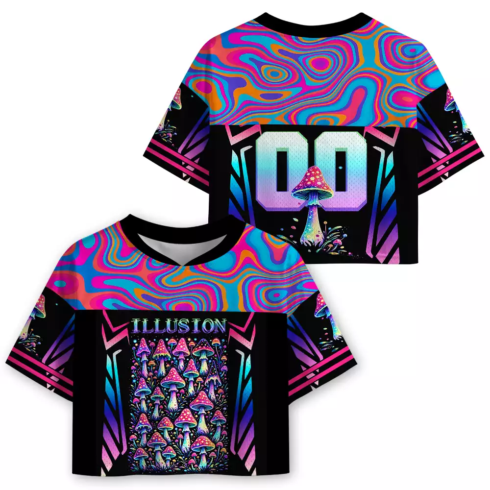 Soulisfree Ethereal Frame Quantum Suspension Illusion Cropped Mesh Jersey