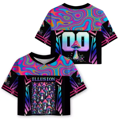 Soulisfree Ethereal Frame Quantum Suspension Illusion Cropped Mesh Jersey