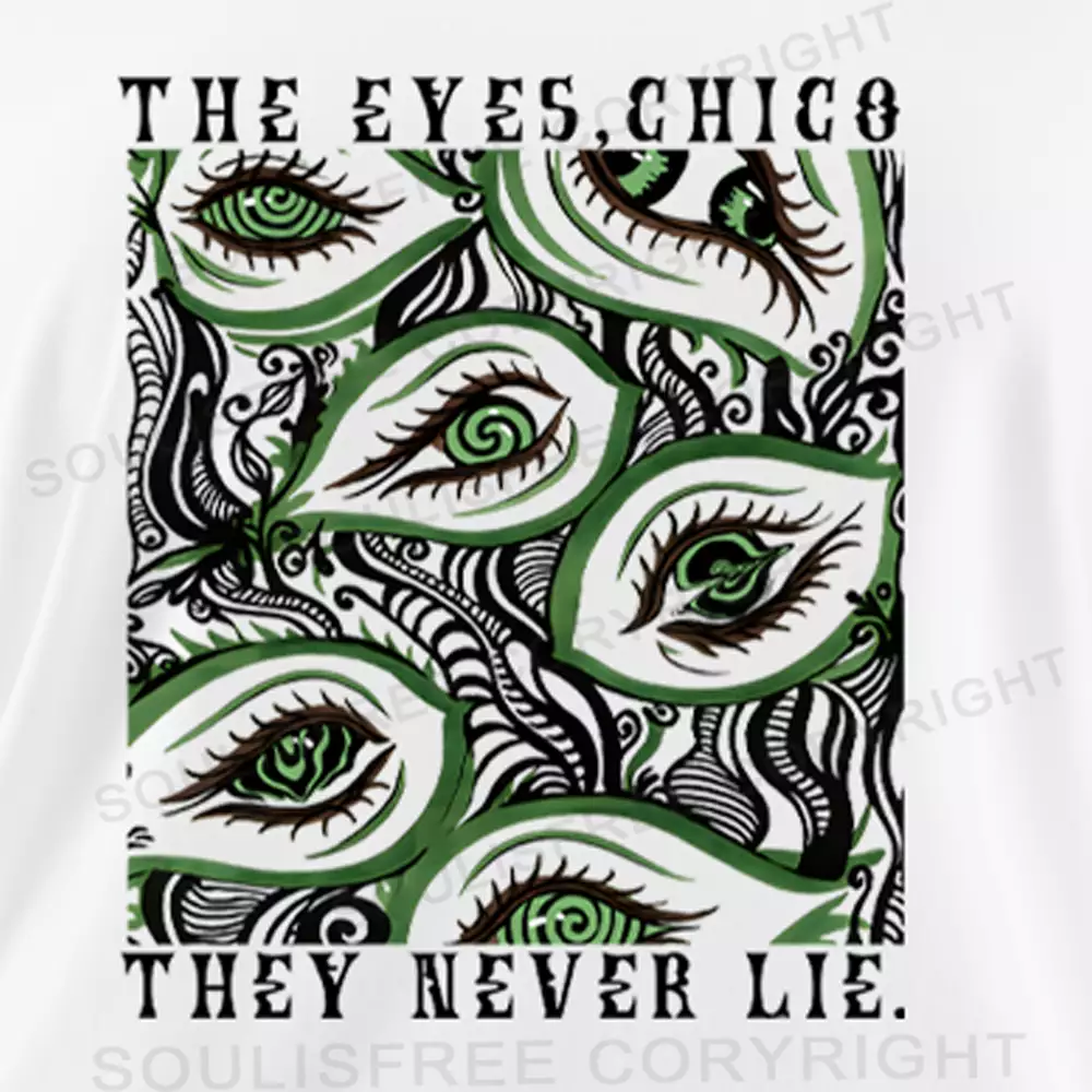 The Eyes,Chico They Never Lie. Asymmetrical Top With Side Drawstring