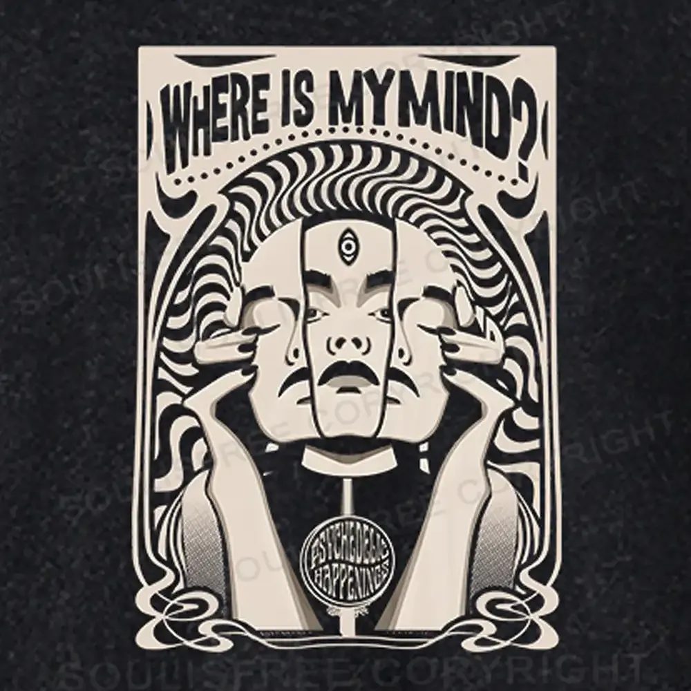 Where Is My Brain Basic Washed T-shirt