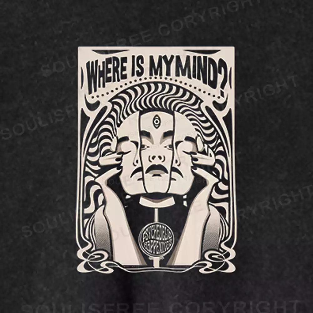 Where Is My Brain Washed Cropped Sweatshirt