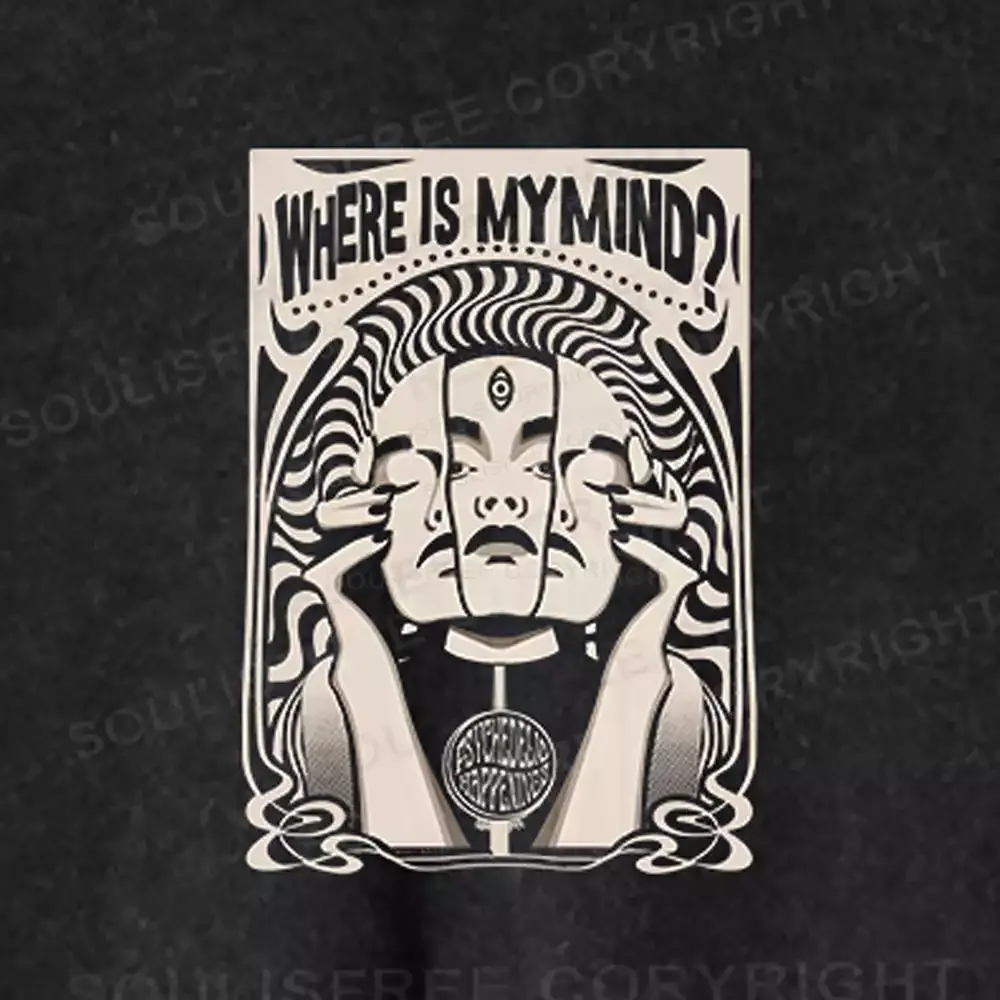 Where Is My Brain Washed Cropped Sweatshirt