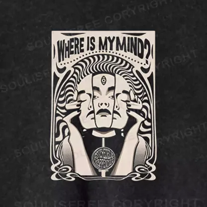 Where Is My Brain Washed Cropped Sweatshirt