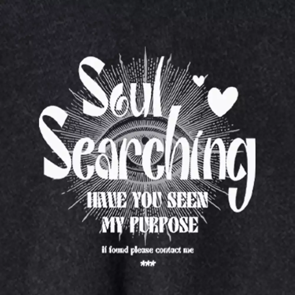 SOUL SEARCHING Washed Cropped Sweatshirt