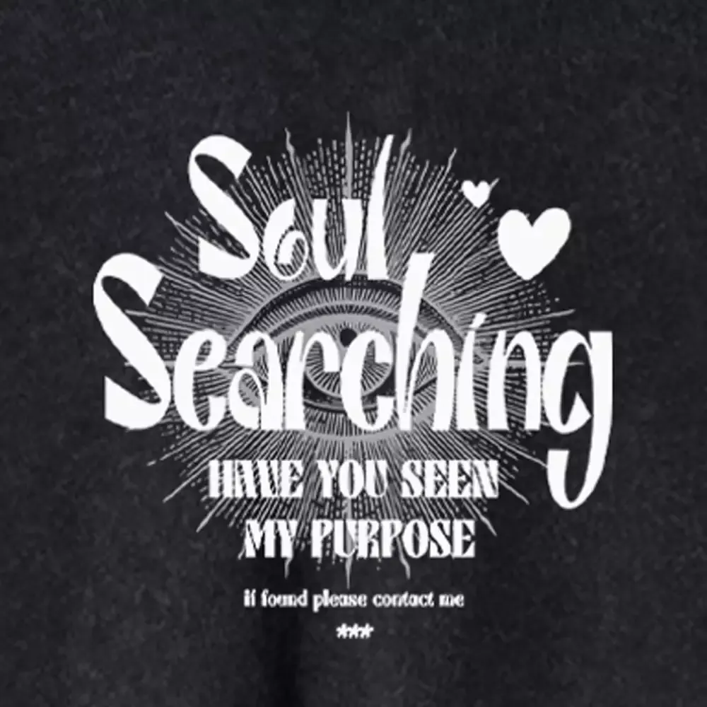 SOUL SEARCHING Washed Cropped Sweatshirt