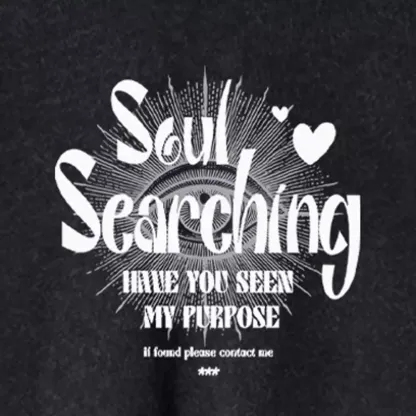 SOUL SEARCHING Washed Cropped Sweatshirt