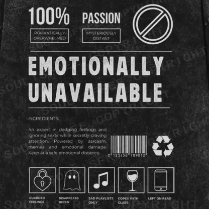 EMOTIONALLY UNAVAILABLE Washed T-shirt