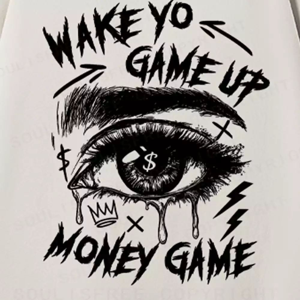 WAKE YO GAME UP Washed Fleece Hoodie Set