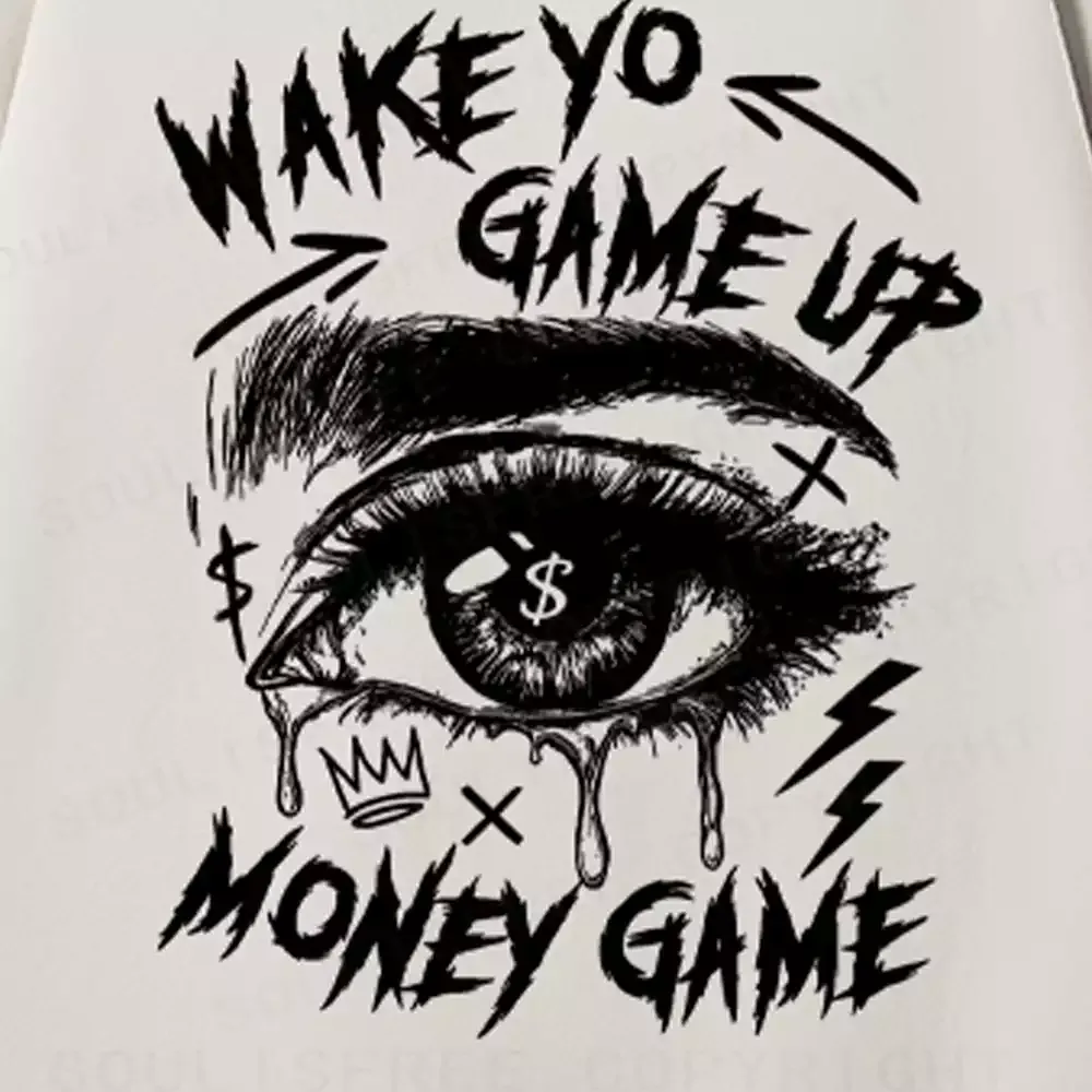 WAKE YO GAME UP Washed Fleece Hoodie Set