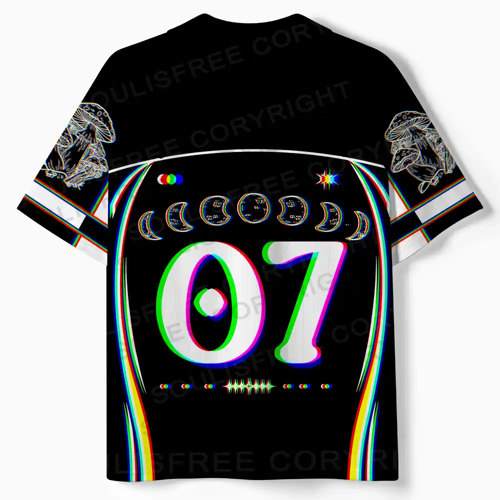 Mushroom and Moon Polo Collar Unisex Jersey