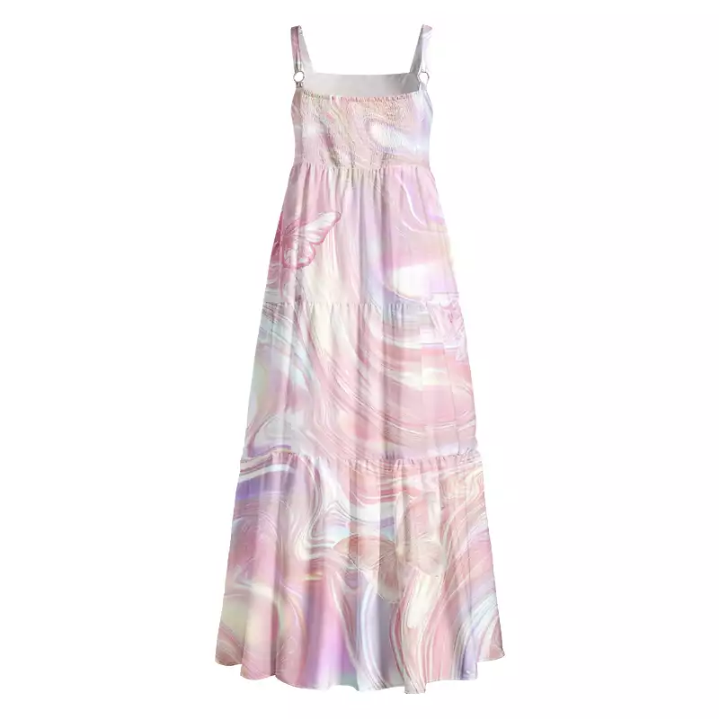 Soulisfree Marble Wings Slip Boho Maxi Dress
