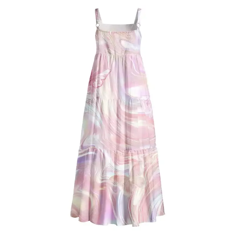 Soulisfree Marble Wings Slip Boho Maxi Dress