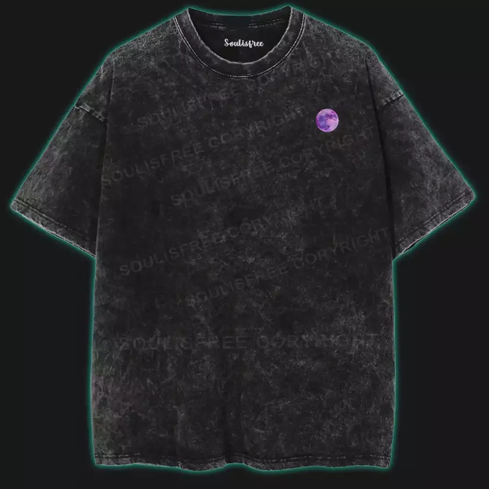 The Bright Purple Moon Washed Space T-shirt