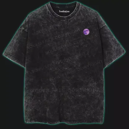 The Bright Purple Moon Washed Space T-shirt