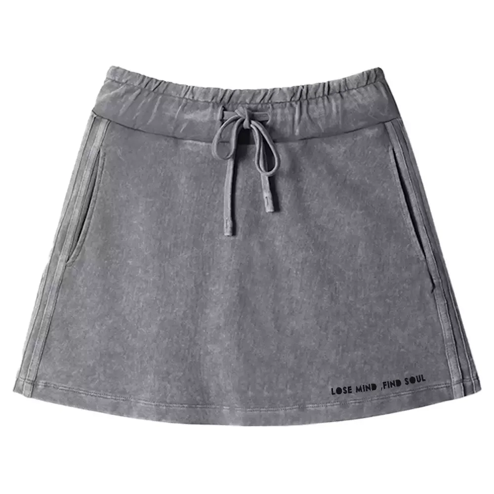 Lose Mind， Find Soul Washed A-line Mini Skirt