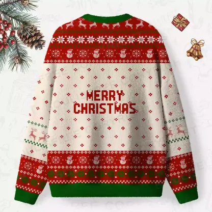 Overstimulated & Festive AF Ugly Christmas Knit Sweatshirt
