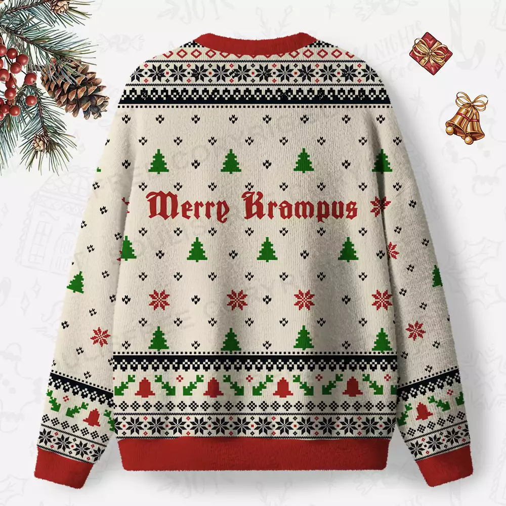 Merry Krampus Ugly Christmas Knit Sweatshirt