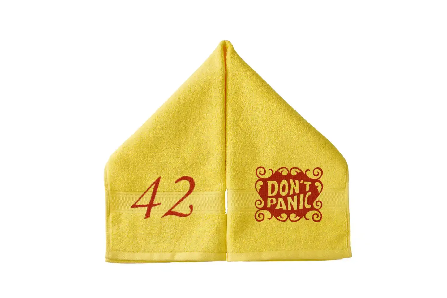 DON'T PANIC Embroidered Hand Towel