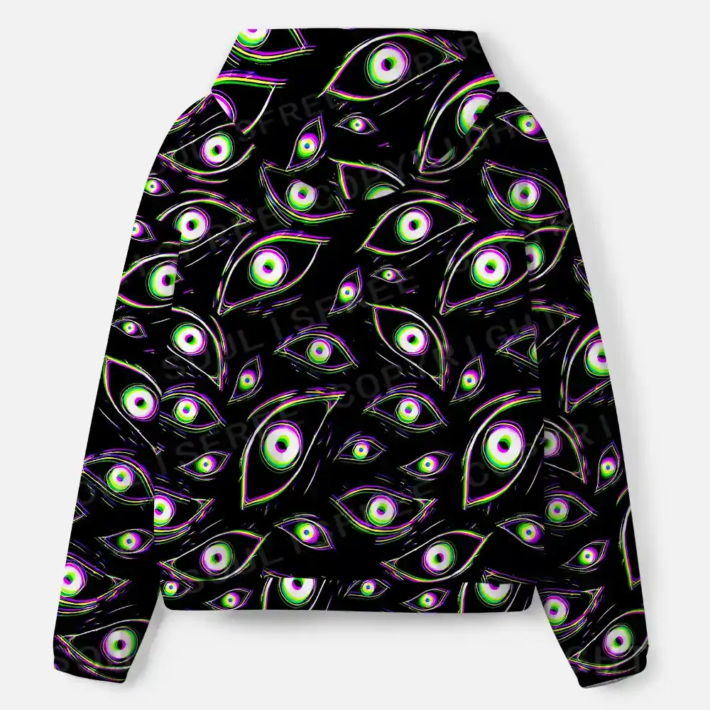 Glitch Vision All-Over Print Hoodie