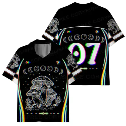 Mushroom and Moon Polo Collar Unisex Jersey