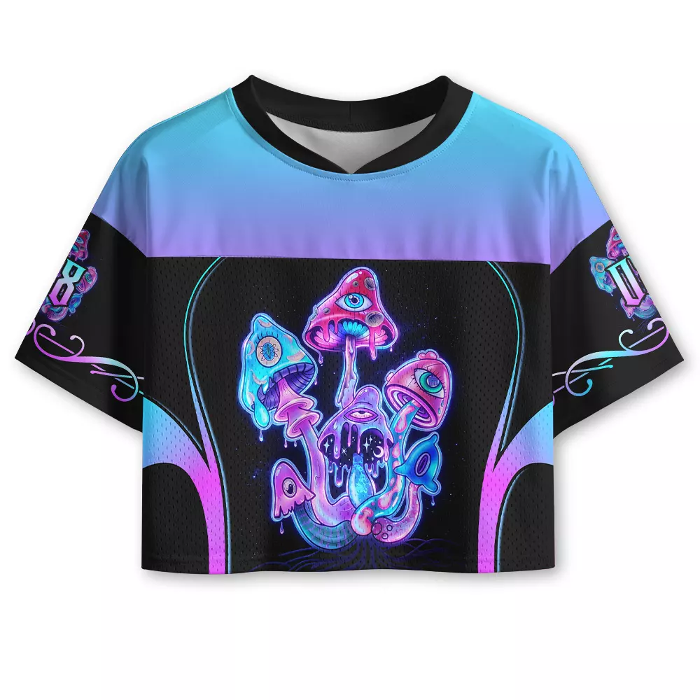 Soulisfree Psychedelic Trip Cropped Mesh Jersey