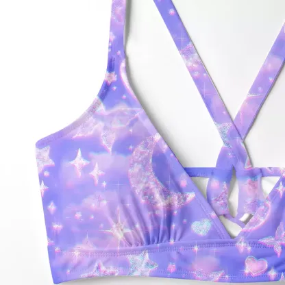Soulisfree  Cosmic Love Glitch Cross Bikini