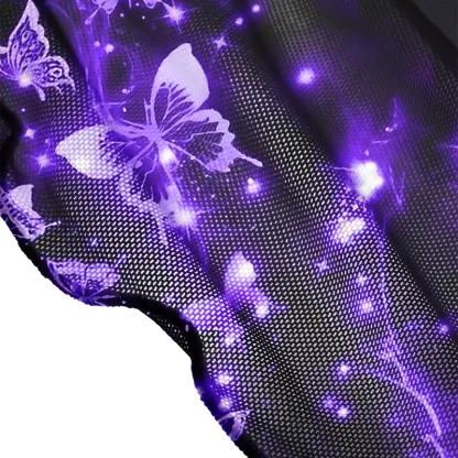 Soulisfree Neon Butterfly Sheer Mesh Cover Up