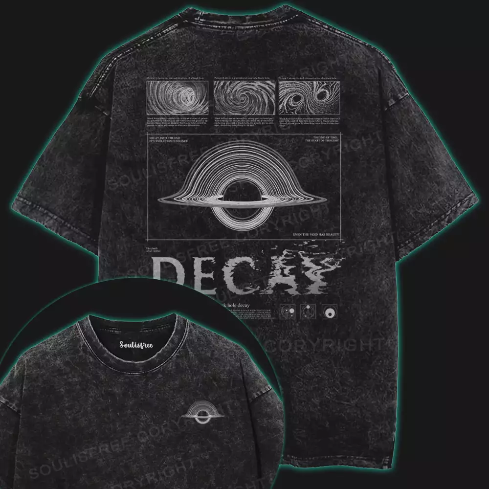 Decay Universe Washed Space T-shirt