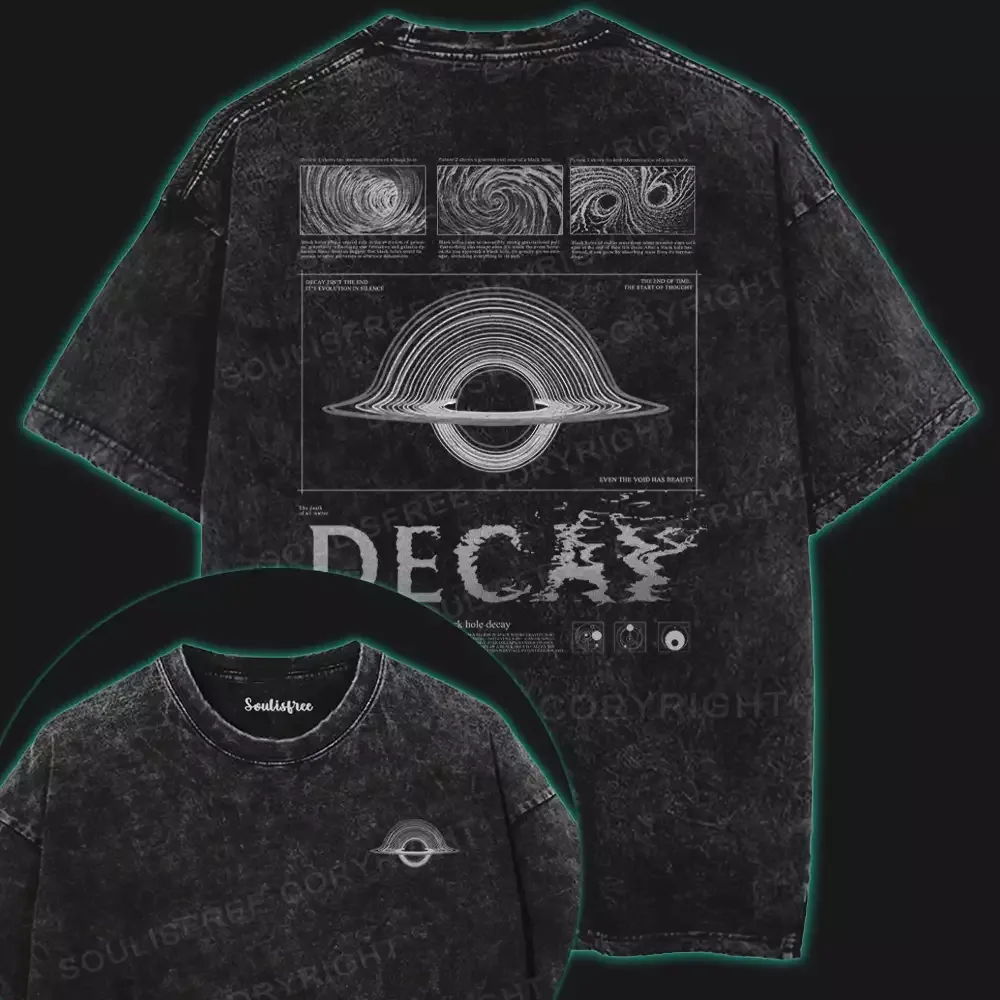 Decay Universe Washed Space T-shirt