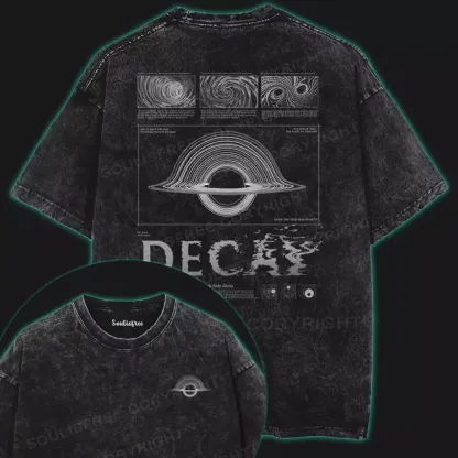 Decay Universe Washed Space T-shirt