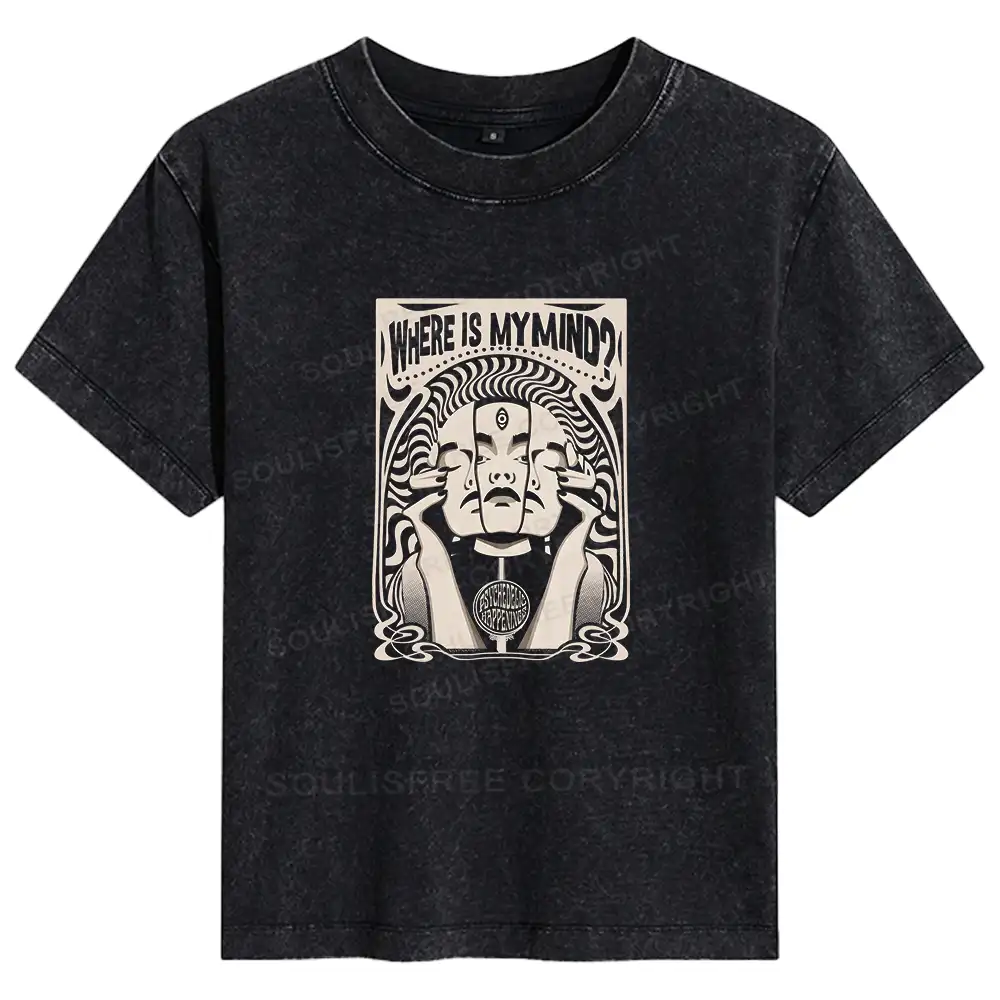 Where Is My Brain Basic Washed T-shirt