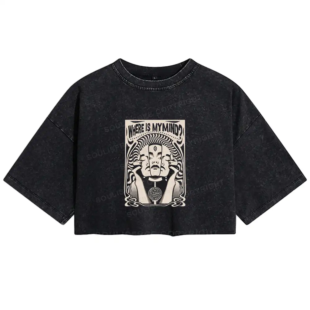 Where Is My Brain Washed Crop T-shirt