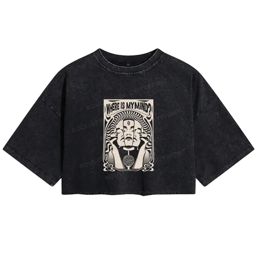 Designed Where Is My Brain Washed Crop T-shirt