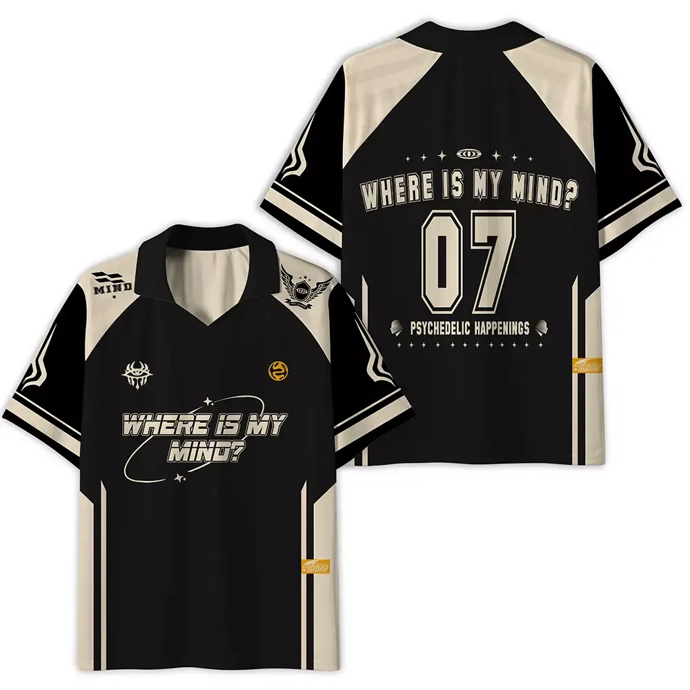 Where Is My Brain Polo Collar Unisex Jersey