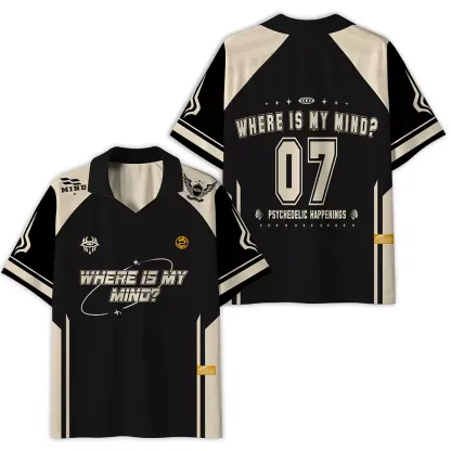 Where Is My Brain Polo Collar Unisex Jersey