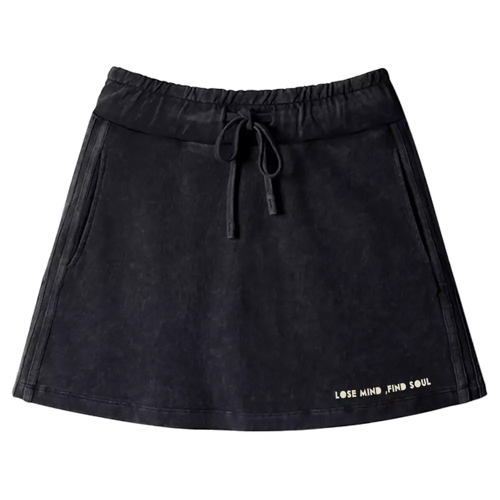 Designed Lose Mind， Find Soul Washed A-line Mini Skirt
