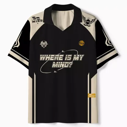 Where Is My Brain Polo Collar Unisex Jersey
